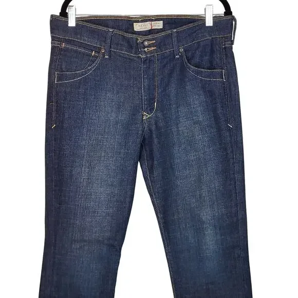 Vintage Y2K Old Navy Zipper Straight Leg High Rise Denim Jeans Size 12 Like New - Picture 2 of 14